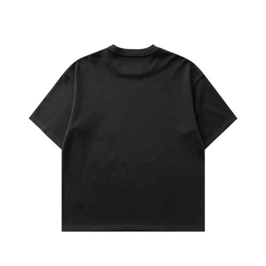 Black t-shirt on a white background