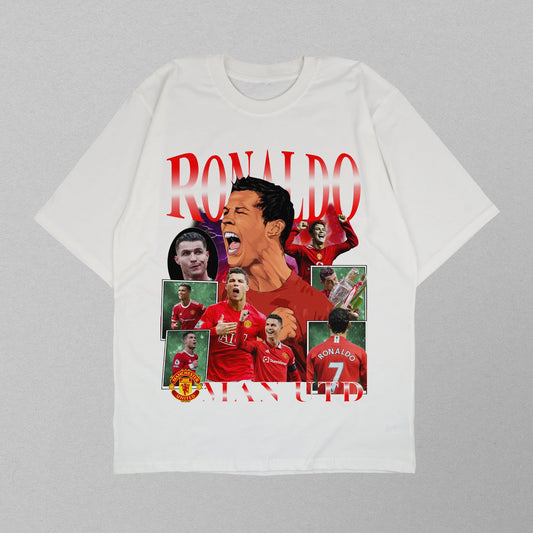 Cristiano Ronaldo Man Utd Legacy Tee front view football graphic t shirt