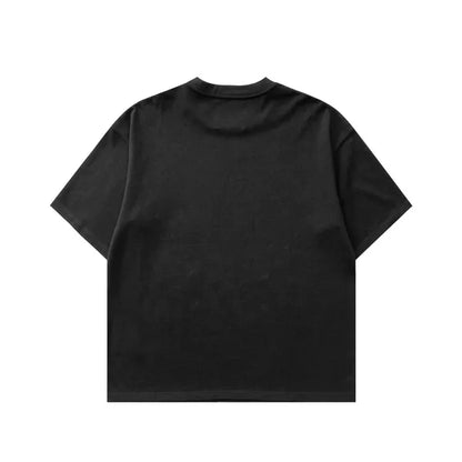 Black t-shirt on a white background