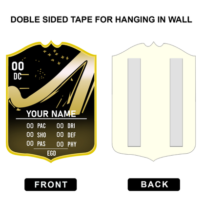 Double-sided tape for hanging in wall with front and back views on a white background